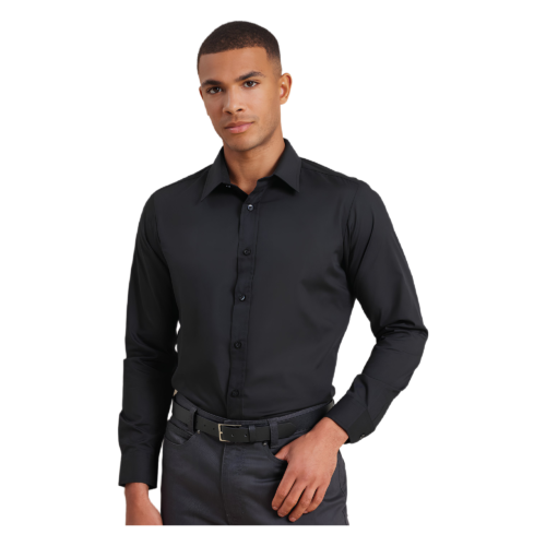 Poplin fitted long sleeve shirt
