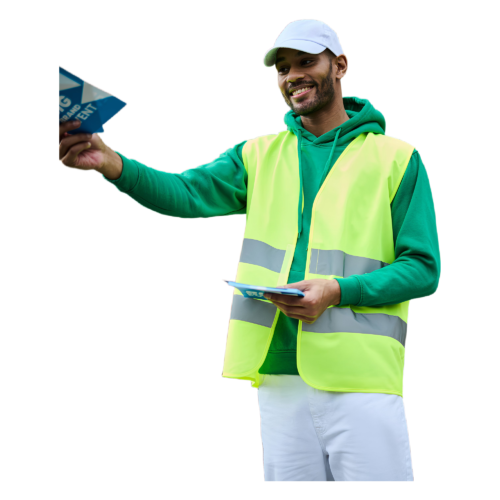 Pro hi-vis two-band easy print vest