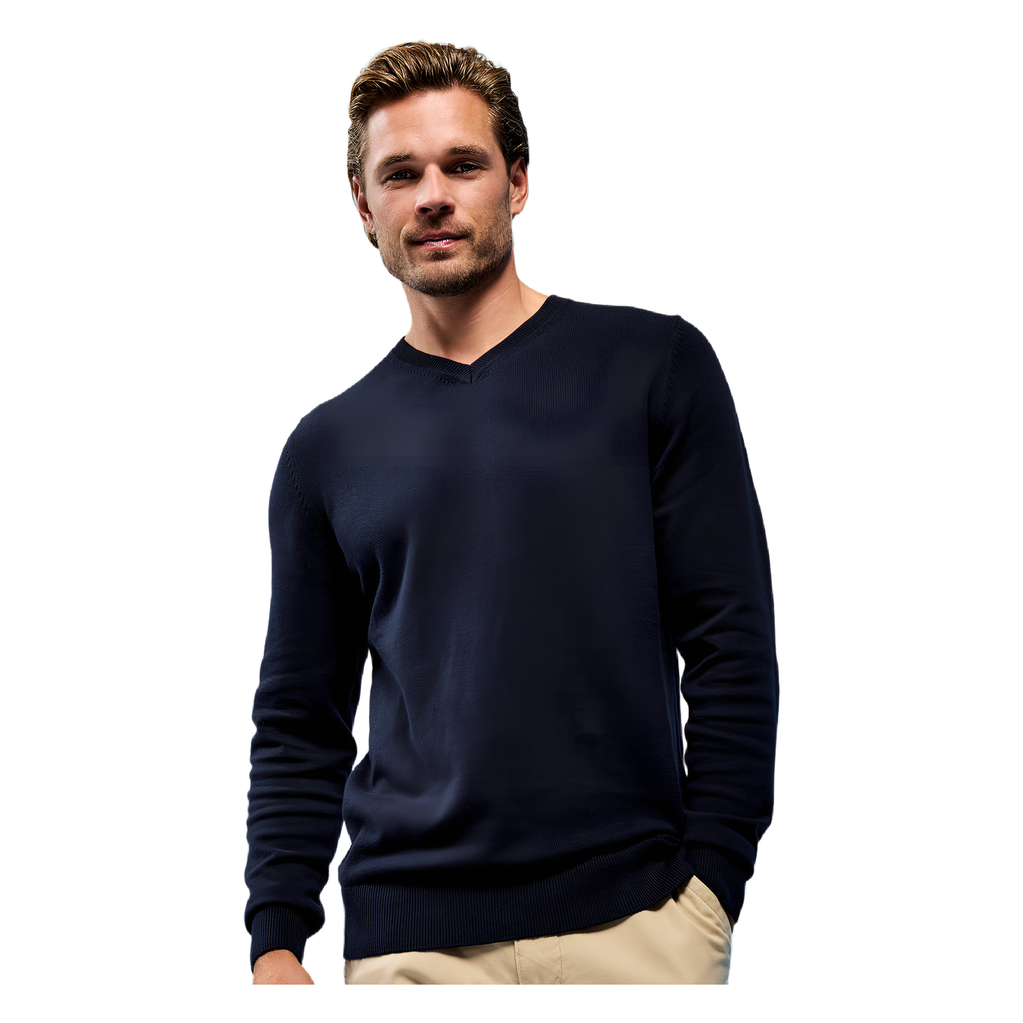 Men's cotton blend v-neck sweater